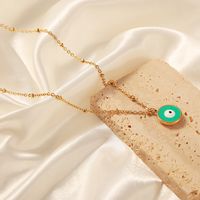 Casual Simple Style Commute Eye Titanium Steel Enamel Plating 18k Gold Plated Pendant Necklace main image 6