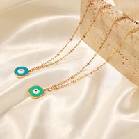 Lässig Einfacher Stil Pendeln Auge Titan Stahl Emaille Überzug 18 Karat Vergoldet Halskette Mit Anhänger main image 5