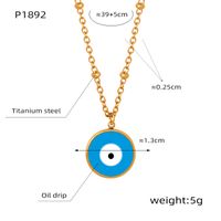 Casual Simple Style Commute Eye Titanium Steel Enamel Plating 18k Gold Plated Pendant Necklace main image 2