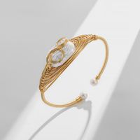 Elegant Luxurious Baroque Style Geometric Freshwater Pearl Brass Beaded Inlay Freshwater Pearl Zircon Women's Bracelets Earrings Necklace sku image 4
