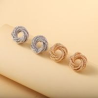 1 Pair Simple Style Commute Solid Color Lines Plating Metal White Gold Plated Gold Plated Ear Studs main image 1