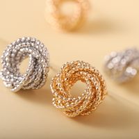 1 Pair Simple Style Commute Solid Color Lines Plating Metal White Gold Plated Gold Plated Ear Studs main image 5