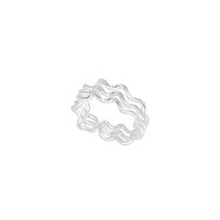 Wholesale Simple Style Lines Copper Plating Silver Plated Wave Rings main image 2