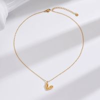 304 Stainless Steel 14K Gold Plated Simple Style Classic Style Polishing Plating Heart Shape Pendant Necklace main image 3