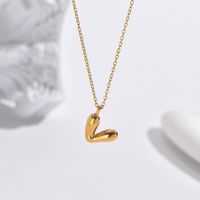 304 Stainless Steel 14K Gold Plated Simple Style Classic Style Polishing Plating Heart Shape Pendant Necklace main image 5