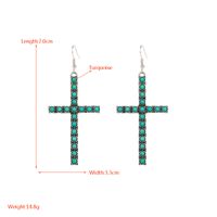1 Pair Elegant Cross Oval Plating Inlay Alloy Turquoise Silver Plated Ear Hook main image 2