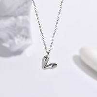 304 Stainless Steel 14K Gold Plated Simple Style Classic Style Polishing Plating Heart Shape Pendant Necklace main image 8