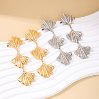 1 Pair Casual Retro Scallop Shell Plating Alloy Drop Earrings main image 1
