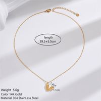 304 Stainless Steel 14K Gold Plated Simple Style Classic Style Polishing Plating Heart Shape Pendant Necklace sku image 2