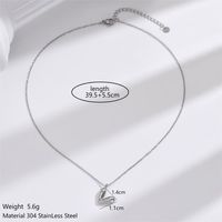 304 Stainless Steel 14K Gold Plated Simple Style Classic Style Polishing Plating Heart Shape Pendant Necklace sku image 1
