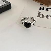 Wholesale Sweet Heart Shape Copper Plating Silver Plated Rings sku image 1