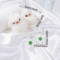 2 Paare Süß Einfacher Stil Tier Schneeflocke Nachahmung Von Pelz Tropfenohrringe main image 9