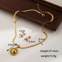 Ig Style Elegant Vintage Style Earth Star Butterfly Stainless Steel Plating Inlay Artificial Pearls Zircon 18k Gold Plated Earrings Necklace main image 2