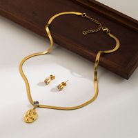 Ig Style Elegant Vintage Style Earth Star Butterfly Stainless Steel Plating Inlay Artificial Pearls Zircon 18k Gold Plated Earrings Necklace main image 4