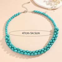 Bohemian Solid Color Plastic Beaded Women's Bracelets Necklace main image 3