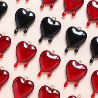 1 Piece Simple Style Heart Shape Arylic Enamel Valentine's Day Jewelry Accessories main image 5