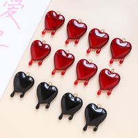 1 Piece Simple Style Heart Shape Arylic Enamel Valentine's Day Jewelry Accessories main image 1
