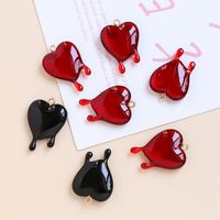 1 Piece Simple Style Heart Shape Arylic Enamel Valentine's Day Jewelry Accessories main image 3