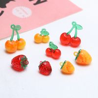 10 Pcs/package Cute Cherry Strawberry Resin Jewelry Accessories main image 2