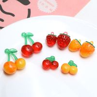 10 Pcs/package Cute Cherry Strawberry Resin Jewelry Accessories main image 3