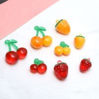 10 Pcs/package Cute Cherry Strawberry Resin Jewelry Accessories main image 1