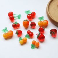 10 Pcs/package Cute Cherry Strawberry Resin Jewelry Accessories main image 4