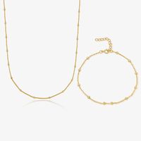 Simple Style Classic Style Solid Color Sterling Silver Plating 18k Gold Plated White Gold Plated Women's Bracelets Necklace sku image 5