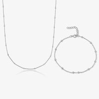 Simple Style Classic Style Solid Color Sterling Silver Plating 18k Gold Plated White Gold Plated Women's Bracelets Necklace sku image 6