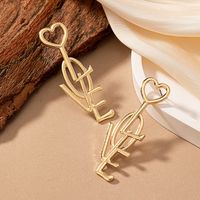 1 Pair Romantic Letter Heart Shape Plating Alloy Ferroalloy 14k Gold Plated Drop Earrings sku image 2
