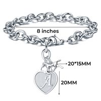 Casual Classic Style Letter Heart Shape Horse 304 Stainless Steel Bracelets In Bulk main image 2