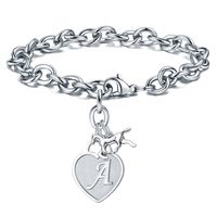 Casual Classic Style Letter Heart Shape Horse 304 Stainless Steel Bracelets In Bulk sku image 1