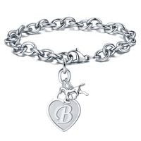 Casual Classic Style Letter Heart Shape Horse 304 Stainless Steel Bracelets In Bulk sku image 2