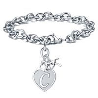Casual Classic Style Letter Heart Shape Horse 304 Stainless Steel Bracelets In Bulk sku image 3