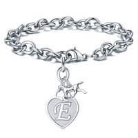 Casual Classic Style Letter Heart Shape Horse 304 Stainless Steel Bracelets In Bulk sku image 4