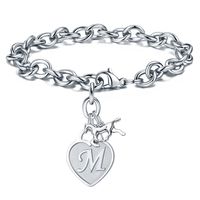 Casual Estilo Clásico Letra Forma De Corazón Caballo Acero Inoxidable 304 Pulsera Al Mayoreo sku image 9