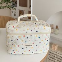 Cute Vacation Polka Dots Cotton Square Makeup Bags main image 2