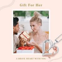 Romantic Letter Heart Shape Rose Stainless Steel Copper Plating Inlay Zircon 14k Gold Plated Pendant Necklace main image 5