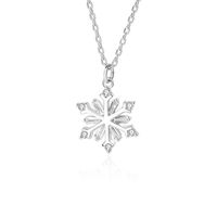 Elegant Simple Style Snowflake Sterling Silver Plating Inlay Zircon Pendant Necklace sku image 1