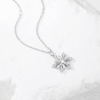 Elegant Simple Style Snowflake Sterling Silver Plating Inlay Zircon Pendant Necklace main image 5