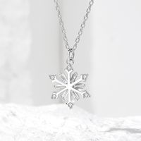 Elegant Simple Style Snowflake Sterling Silver Plating Inlay Zircon Pendant Necklace main image 4