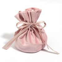 Elegant Solid Color Flocking Cloth Jewelry Packaging Bags sku image 2
