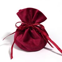 Élégant Couleur Unie Flocage Tissu Sacs D'emballage Bijoux main image 4