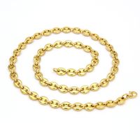 Hip-hop Solid Color Stainless Steel Plating Chain Bracelets Necklace sku image 4
