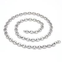 Hip-hop Solid Color Stainless Steel Plating Chain Bracelets Necklace sku image 3