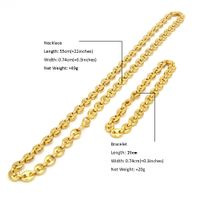Hip-hop Solid Color Stainless Steel Plating Chain Bracelets Necklace main image 2