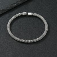 Punk Simple Style Oval Stainless Steel Plating Unisex Bangle main image 5