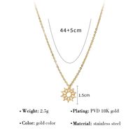 Ig Style Simple Style Sun Stainless Steel Titanium Steel Plating 18k Gold Plated Pendant Necklace main image 2