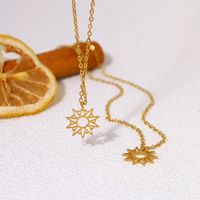 Ig Style Simple Style Sun Stainless Steel Titanium Steel Plating 18k Gold Plated Pendant Necklace main image 3
