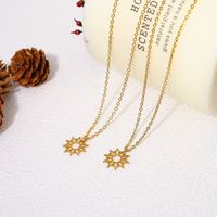 Ig Style Simple Style Sun Stainless Steel Titanium Steel Plating 18k Gold Plated Pendant Necklace main image 1