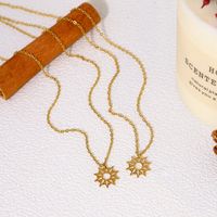 Ig Style Simple Style Sun Stainless Steel Titanium Steel Plating 18k Gold Plated Pendant Necklace main image 4